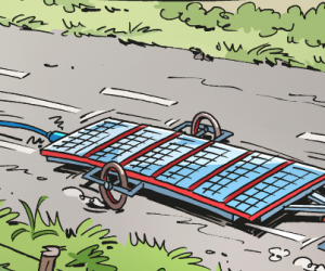 En image : un véhicule électrique muni de 9 panneaux solaires avec une autonomie illimitée ?