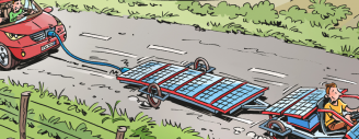 En image : un véhicule électrique muni de 9 panneaux solaires avec une autonomie illimitée ?