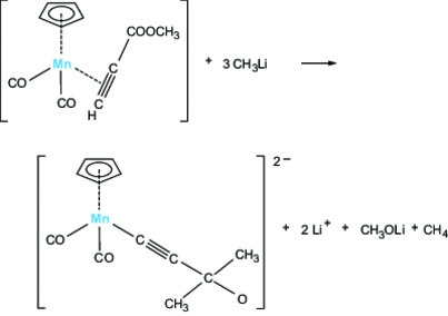 Switching from a π-alkyne ligand to a σ-acetylide ligand