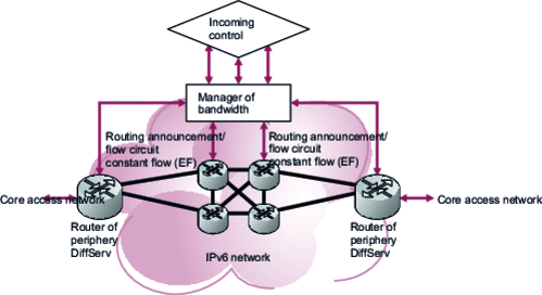 Bandwidth manager on an IPv6 network