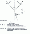 Figure 7 - Intensities of reflected and refracted light passing through a diopter