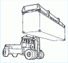 Figure 9 - Container handling by front fork-lift truck fitted with Toplift spreader bar