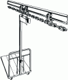 Figure 15 - Overhead conveyor towing ground carts: mast cart system (from CFC document, Tow-conveyor system)