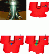 Figure 16 - Simulation of hollow section extrusion for different die geometries