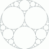 Figure 8 - An example of an Apollonius badern constructed from mutually tangent disks (Wikipedia)