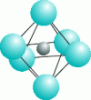 Figure 5 - Site of octahedral symmetry occupied by a Cr3+ ion, for example, surrounded by 6 oxygen anions or 6 fluorine anions in a lattice.
