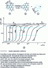 Figure 9 - 2D diagram showing the evolution of krypton adsorption isotherms between 75 and 110 K on the (0001) face of graphite (from 26)