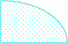 Figure 7 - Arbitrarily chosen interior points for calculating φ from the solution on the boundary