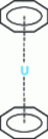 Figure 22 - Representation of the molecule [U (C8H8)2] in which each cyclooctatetraene molecule donates four π-doubles to uranium