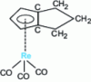 Figure 54 - Representation of the molecule [Re (CO)3 (C8H9)] in which the cyclooctadiene reagent has been profoundly transformed during complexation.
