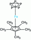 Figure 59 - Representation of the molecule [Fe (P5) {C5 (CH3)5}] containing the isoelectronic P5 ring of the cyclopentadienyl radical.