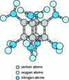 Figure 4 - 3D structure of the octanitrocubane molecule (C8N8O16) in the crystal