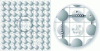 Figure 2 - Description of the molecular interactions between P (here a polyethylene) and i (a phenolic antioxidant) on a periodic two-dimensional grid (two polymer chains represented).