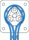 Figure 3 - Routing of liquid colorant through the hose of the three-roller peristaltic pump