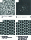 Figure 10 - Fourier filtering of a high-resolution image of a high-noise polypropylene crystal  ([001] parallel to the beam)