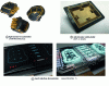 Figure 6 - Examples of plastron parts by technology: bi-material injection [33], Laser Direct Structuring[26], In-Mould Electronics[34].