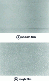 Figure 5 - Linear polyethylene films produced by sheath blow-molding at low (a) and high (b) extrusion rates