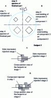 Figure 12 - Principle of simultaneous multi-material injection