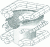 Figure 20 - Definition of footprint and cooling circuits in preparation for simulation calculations (Simpoe doc.)