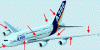 Figure 35 - Air transport applications (arrows indicate areas where sandwiches are used)