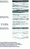 Figure 11 - Development of polyimide microcracking during ageing at 315°C