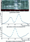 Figure 15 - Evolution of the non-local criterion for two interfaces around the hole. Sequence [0, ± 30]s