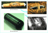 Figure 11 - Hydraulic rupture of type 2 and 4 CNG tanks (photos École des mines de Douai)