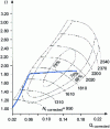 Figure 19 - Characteristic evolution of a compressor's operating point at different speeds and loads