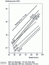 Figure 24 - Holding brake: capacity of standard disc sizes depending on vehicle speed