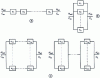 Figure 14 - Different types of elementary gearbox groupings: series, parallel and compound