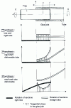 Figure 28 - Tangential stresses in an adhesive joint and deformation according to rigidities