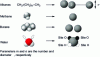 Figure 5 - SAFT molecular models with homogeneous segments