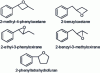 Figure 18 - Cyclic ethers detected during oxidation of n-butylbenzene in a fast-compression machine (Tafter compression = 691 K) 