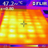 Figure 14 - Flir I60 thermal camera image of a photovoltaic module affected by PID