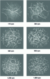 Figure 9 - Turbulent combustion model . Images of structures at different rotational speeds