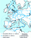 Figure 10 - Gas pipeline network in Europe (status at the end of the 20th century)
(source AFG, CFM)