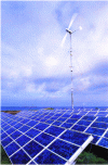 Figure 4 - Wind and photovoltaic power plant (source: Ademe 2000, credit: Olivier Sébart)