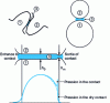 Figure 9 - Linear elastohydrodynamic contact (cylinder-cylinder)