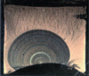 Figure 7 - Semi-elliptical crack propagation on technological specimen. Thermal marking of the crack front (source SNECMA)