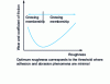 Figure 12 - Influence of antagonist (metal) roughness on the frictional behavior of a thermoplastic (general trend) (from [31])