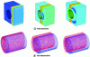 Figure 22 - 3D simulations of hull response to a plane shock wave