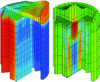 Figure 12 - Example of the application of the homogenization method to the dynamic behavior of fuel assemblies in a reactor core (source: Daniel Broc, CEA)