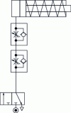 Figure 29 - Wiring diagram for a single-acting cylinder with 2 one-way flow restrictors