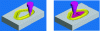 Figure 5 - Material removal simulation with color difference (ViewMILL module – Delcam)