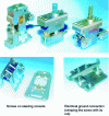 Figure 70 - Nut crimping station and examples of parts with crimped elements [12].