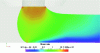 Figure 19 - Shear rate field obtained during deposition of a molten polymer filament (after [22])