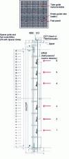 Figure 9 - Layout of instrumentation in guide tubes for instrumented assemblies