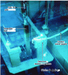 Figure 7 - Consulha measuring head. Underwater installation in storage pool, COGEMA La Hague plant