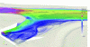 Figure 14 - Illustration 3D SV, upstream of the Champagneux dam on the Rhône, Telemac-3D (Crédit CNR)