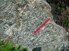 Figure 8 - Foliated gneiss-type metamorphic rock (Gneiss du Canigou, Pyrenees)